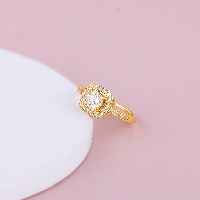 Golden Convex Zircon Ring - Image 2