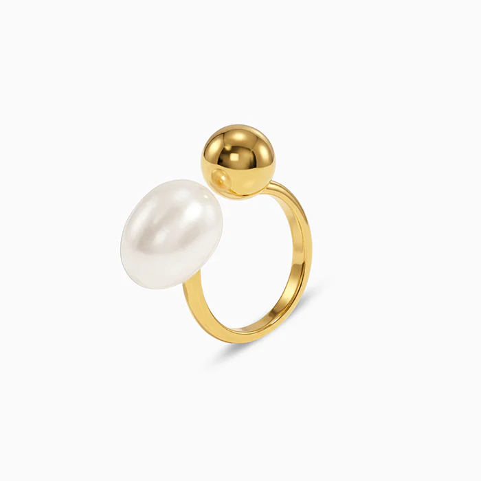 Golden Corinne Pearl Ring (Size 12) - Image 4