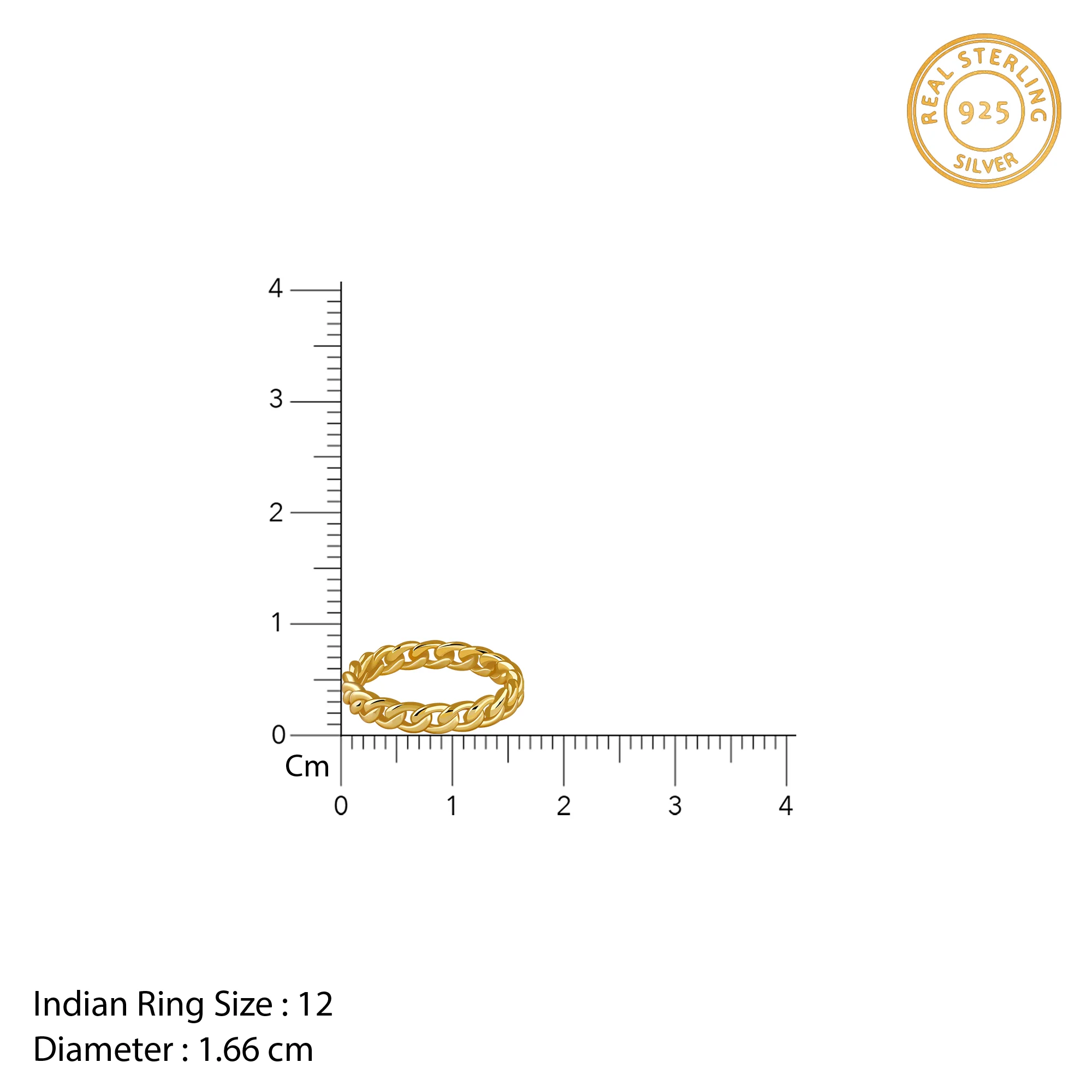 Golden Cuban Ring (Size 12) - Image 4