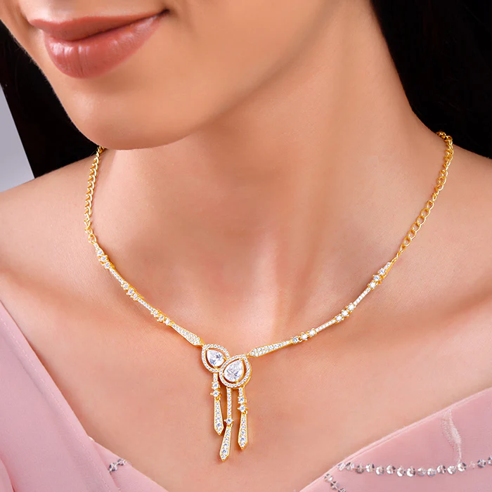 Golden Dazzle Drop Sautoir Necklace - Image 3