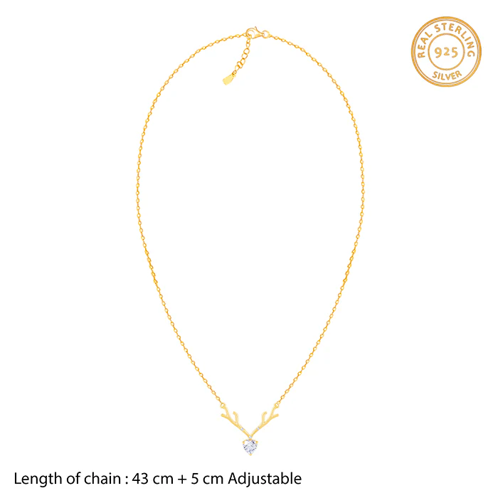 Golden Deer Heart Necklace - Image 7