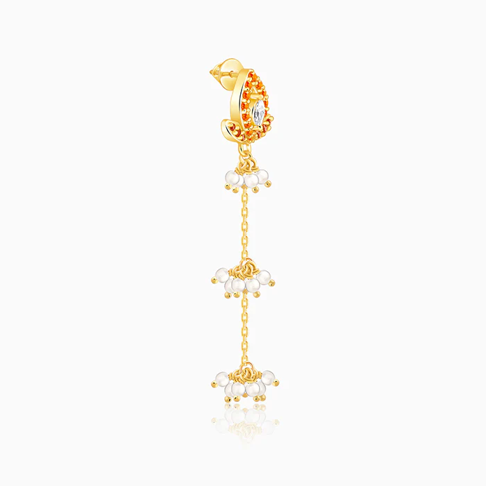 Golden Diana Dangler Earrings - Image 4