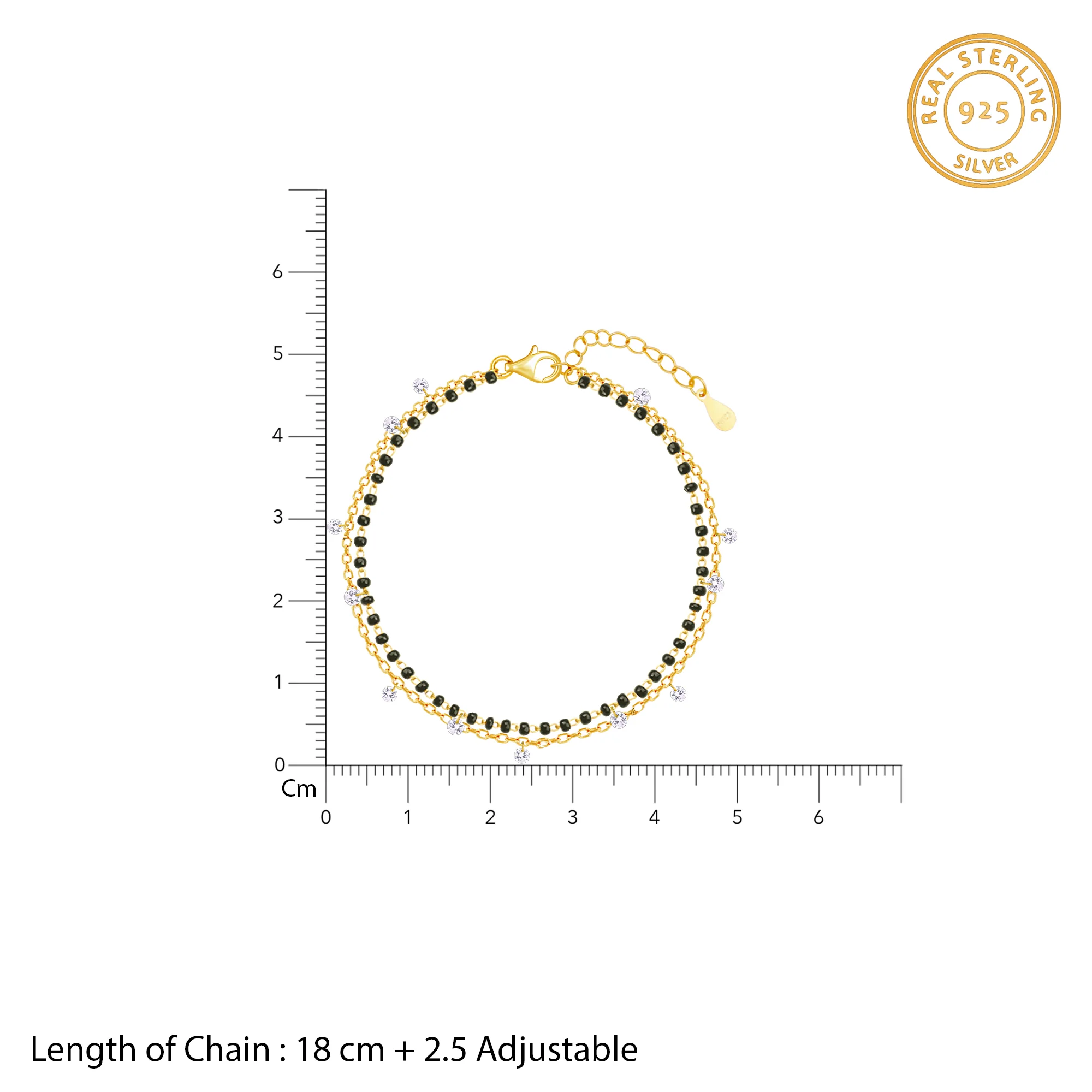 Golden Divine Dazzle Mangalsutra Bracelet - Image 4