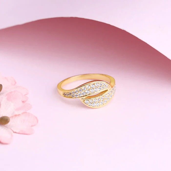 Golden Dual Wave Ring - Image 3