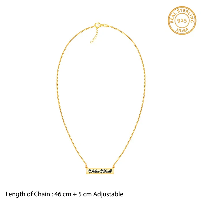 Golden Engraved Pendant with Box Chain - Image 4