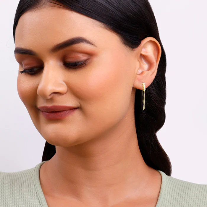 Golden Evangeline Dangler Earrings - Image 4