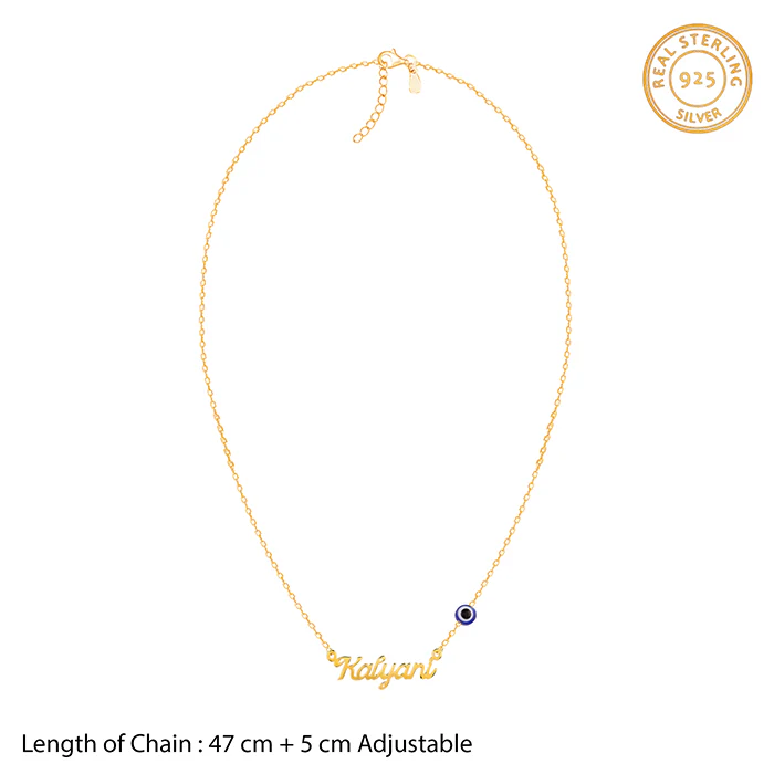Golden Evil Eye Personalised Name Necklace - Image 5