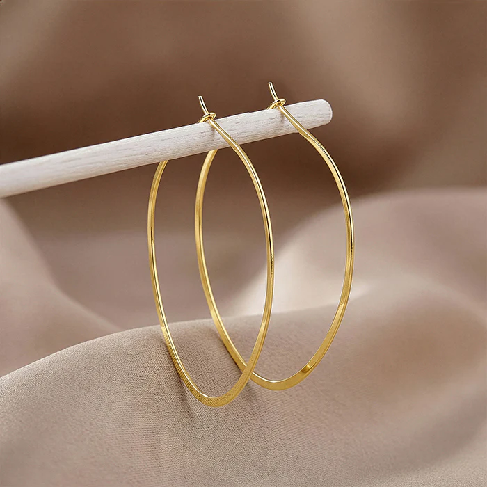 Golden Floating Hoop Earrings - Image 2