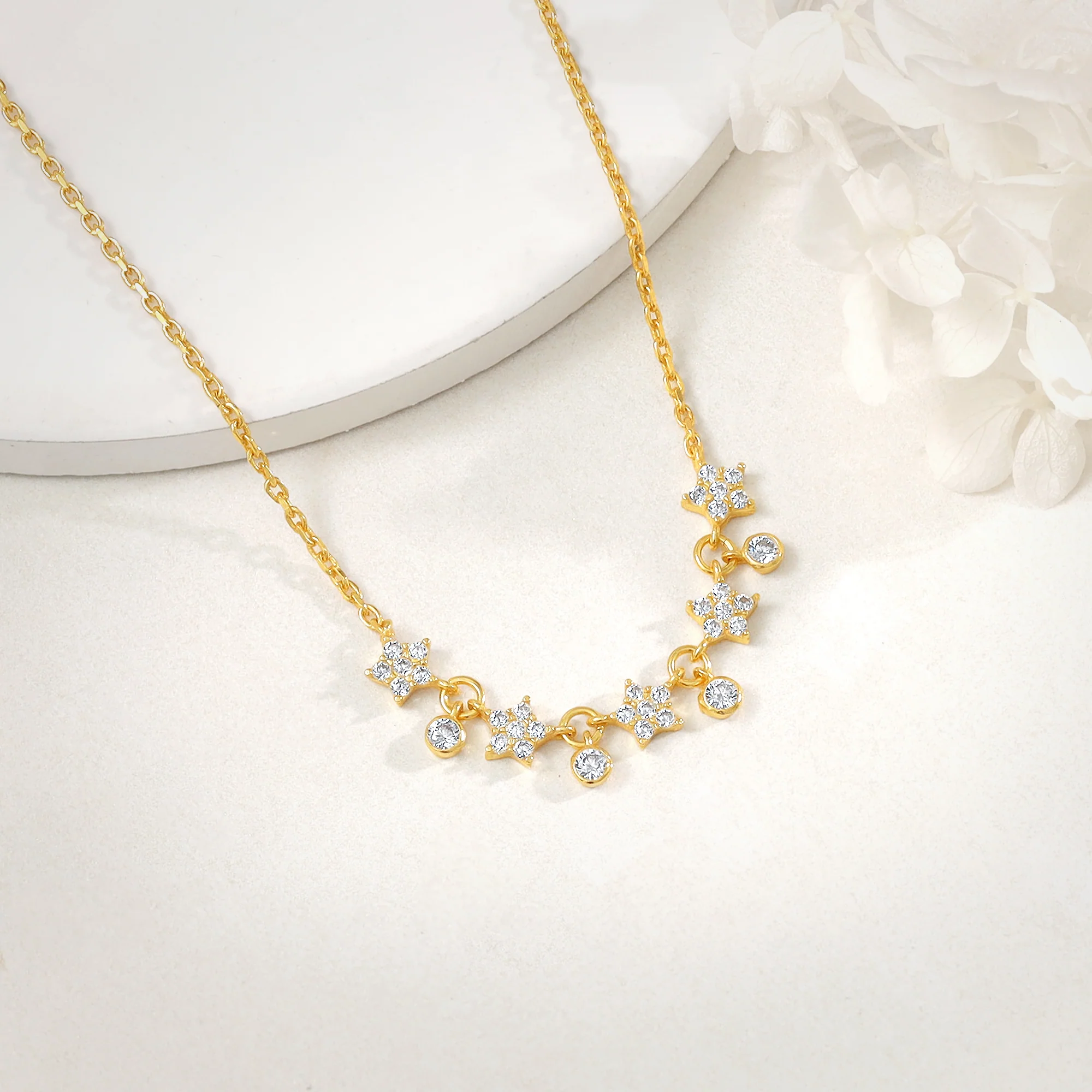 Golden Floral Serenade Necklace - Image 2