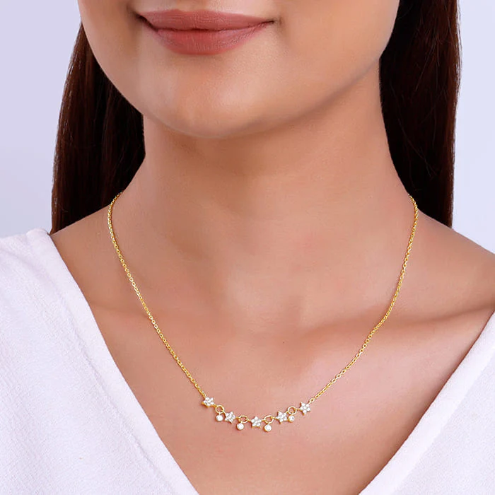 Golden Floral Serenade Necklace - Image 3