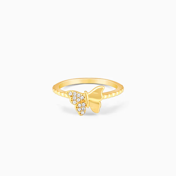 Golden Fluttery Wings Ring