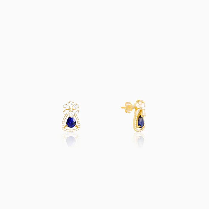 Golden Forever In Blue Earrings - Image 4