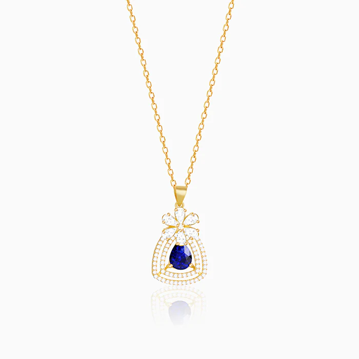 Golden Forever In Blue Pendant With Link Chain