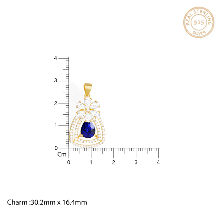 Golden Forever In Blue Pendant With Link Chain - Image 4