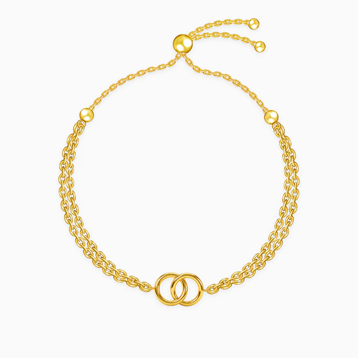 Golden Forever Link Heart Bracelet