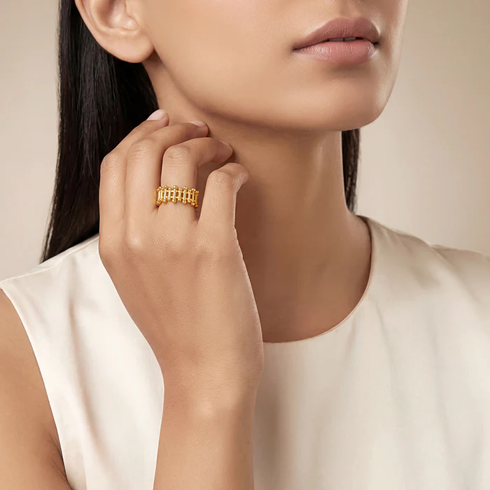 Golden Gated Ring (Size 12) - Image 3
