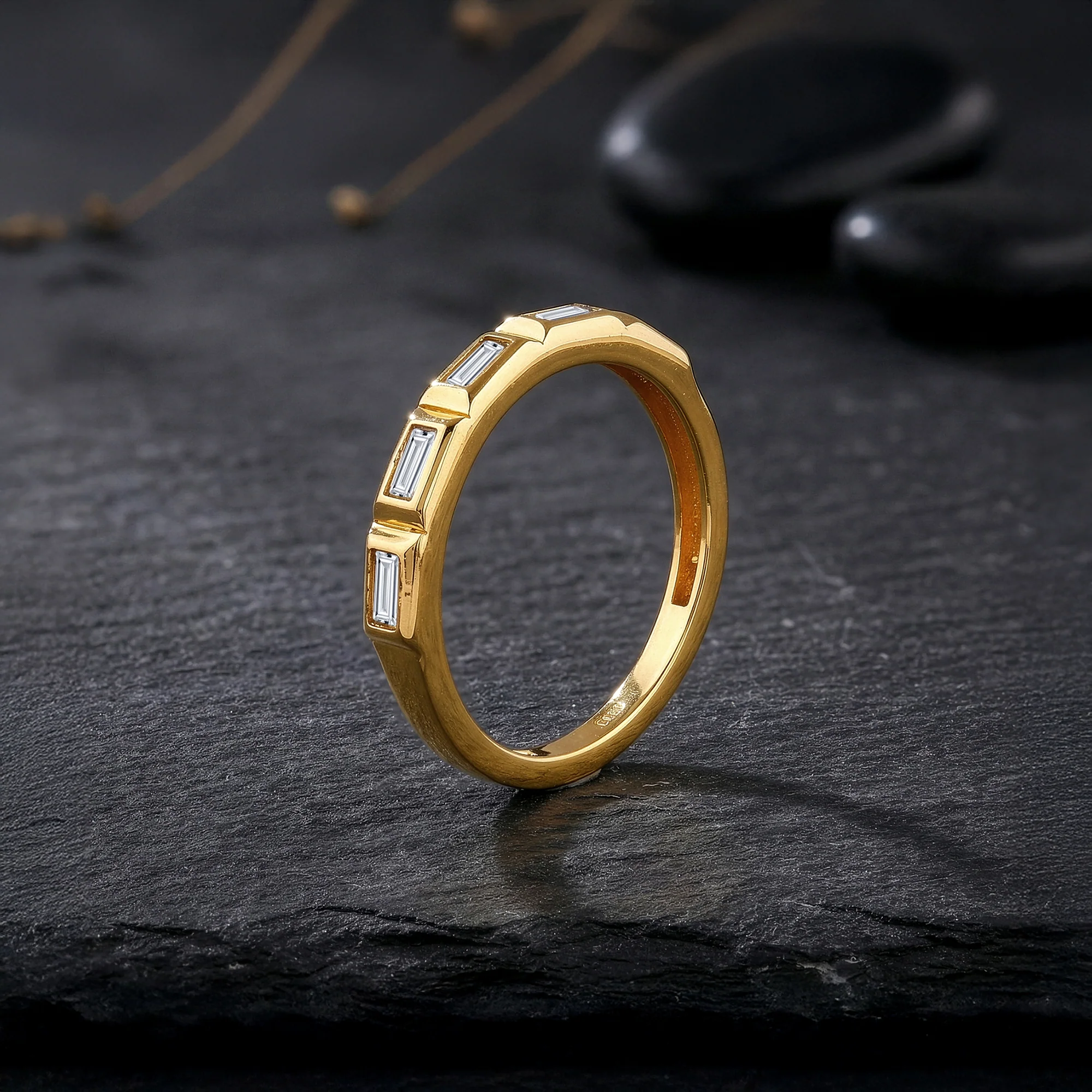 Golden Geometric Band For Him (Size 21) - Image 2
