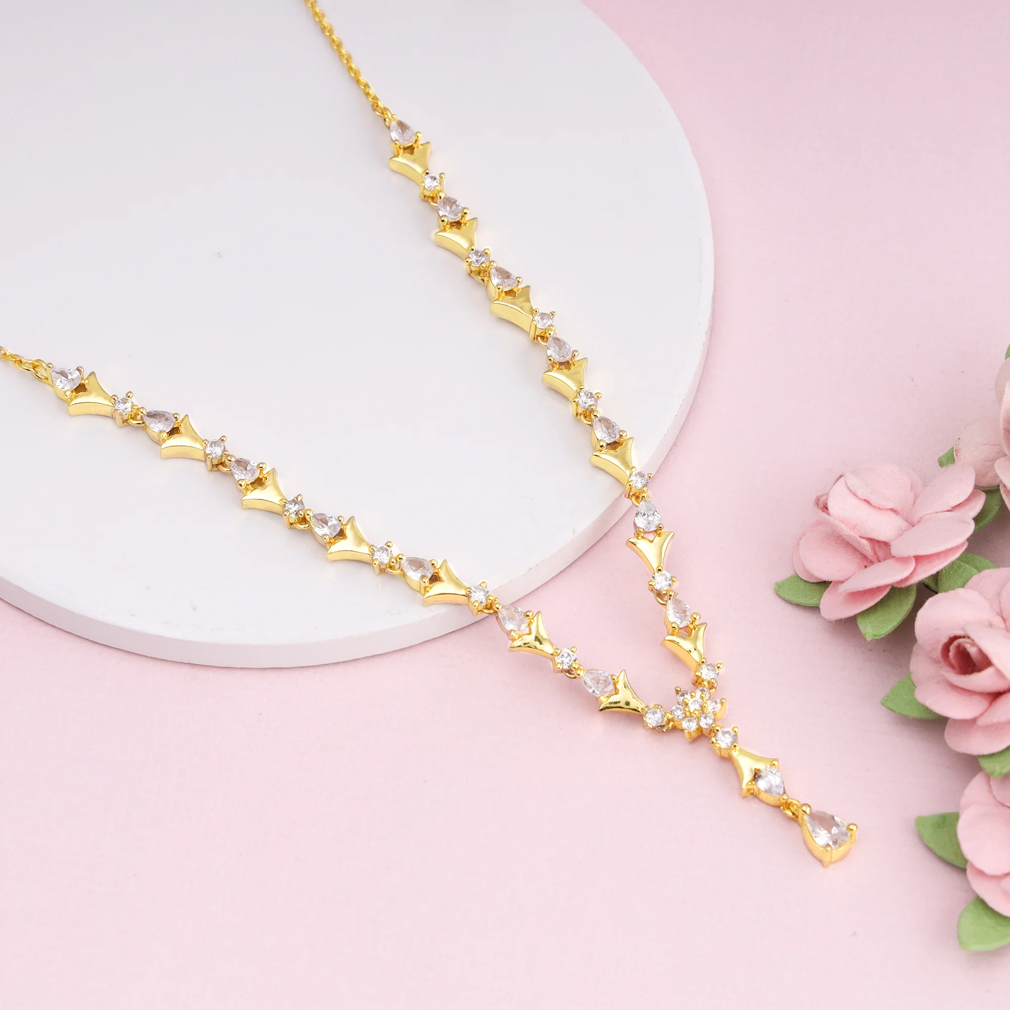 Golden Glinting Joy Zircon Pendant - Image 2