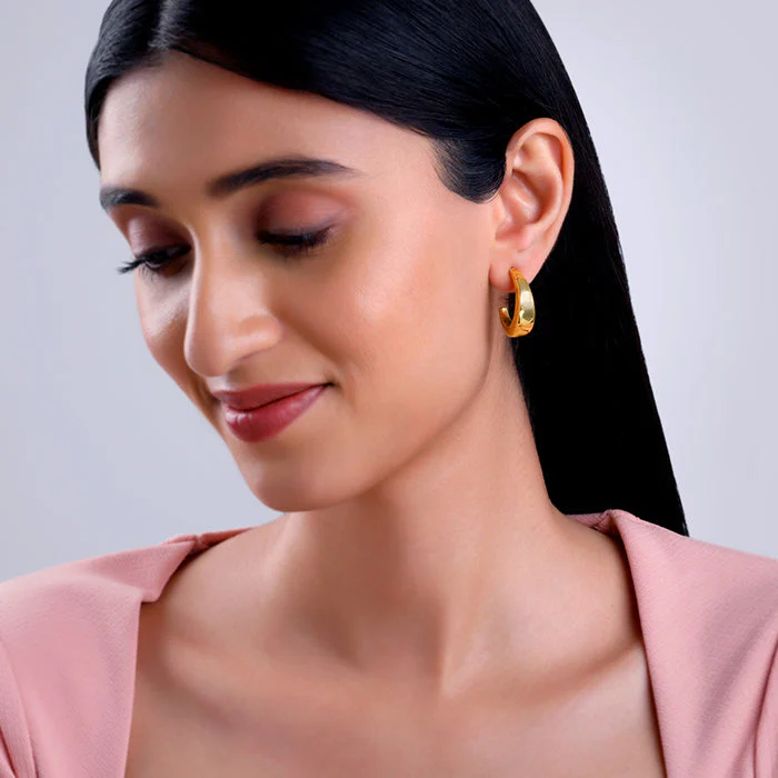 Golden Half Moon Earrings - Image 3