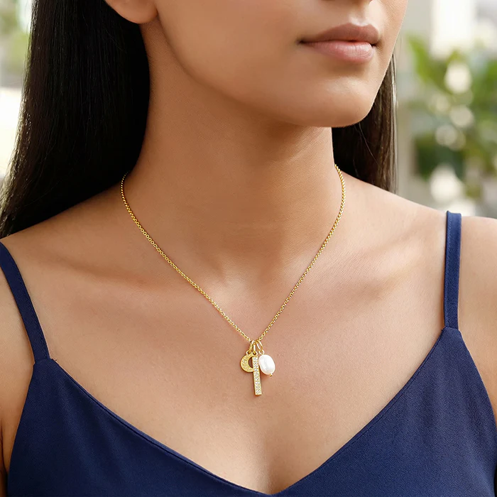 Golden Half Moon Necklace - Image 3