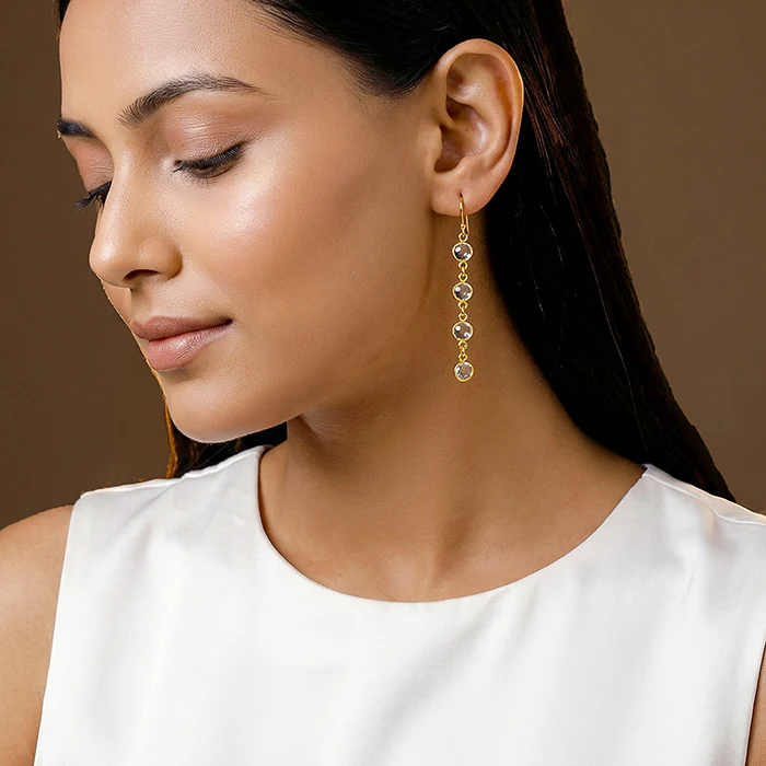 Golden Halo Drift Dangler Earrings - Image 3