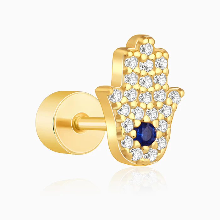 Golden Hamsa Ear Piercings - Image 4