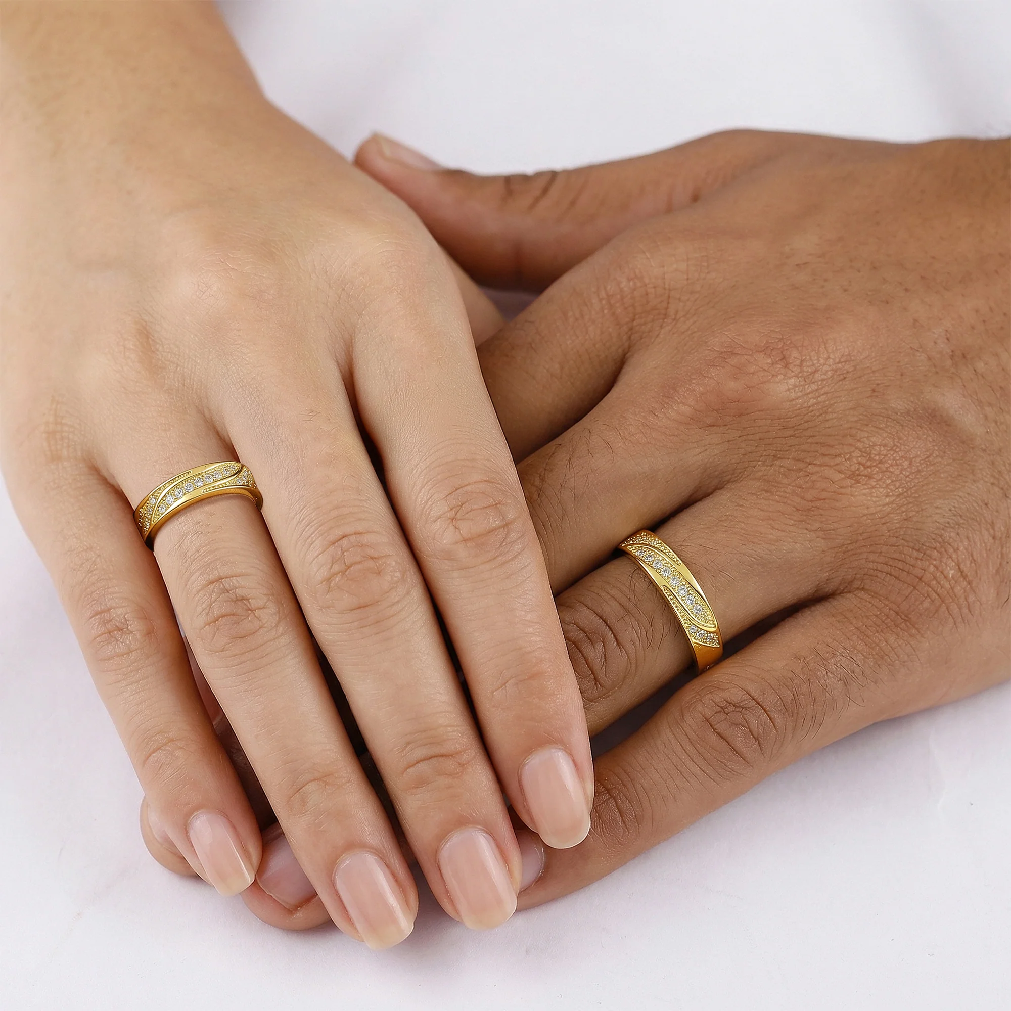 Golden Harmony Couple Rings - Image 3