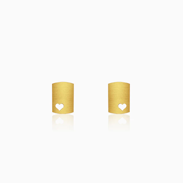 Golden Heart Aura Stud Earrings