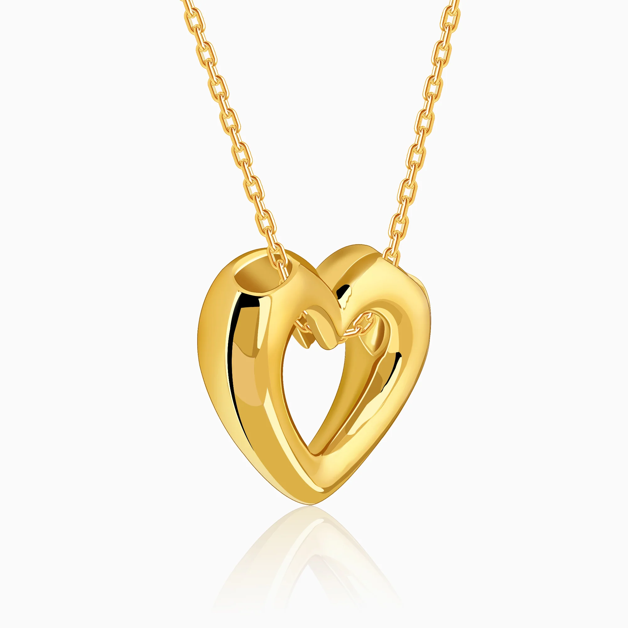 Golden Heart Pendant With Link Chain - Image 4