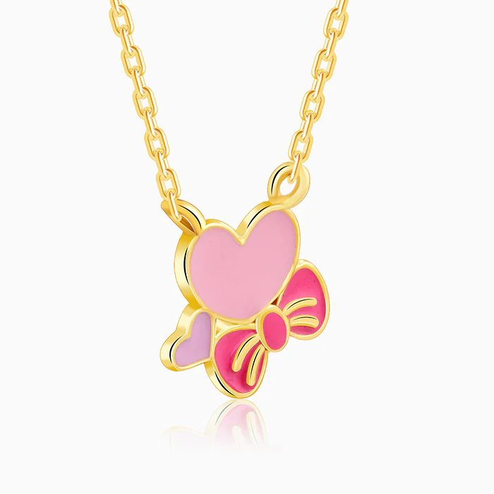 Golden Hearty Bow Kids Necklace - Image 4