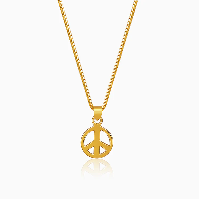 Golden Heavenly Peace Pendant With Box Chain For Him