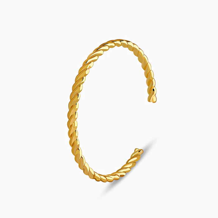 Golden Helix Twist Cuff Bracelet - Image 4