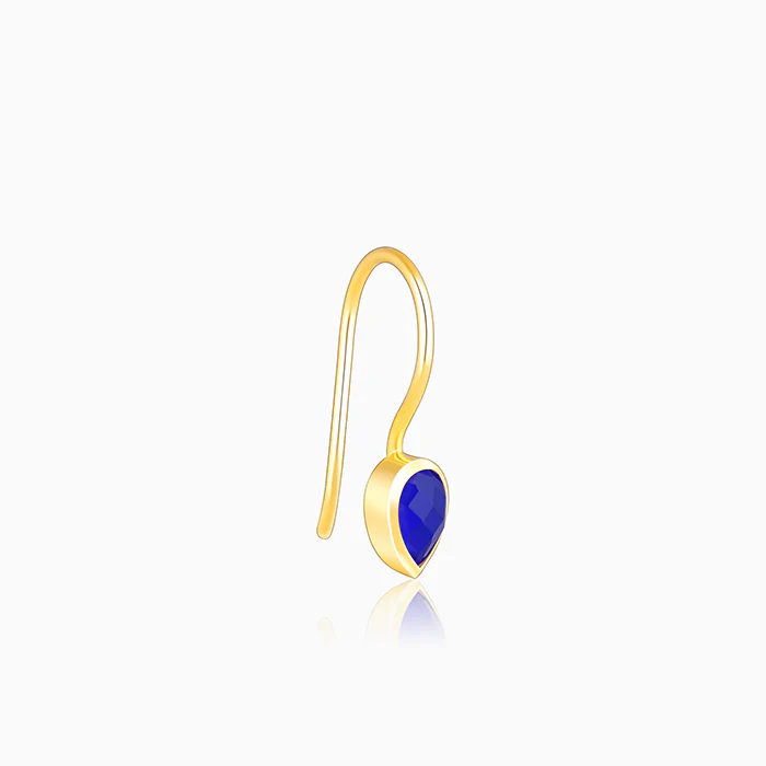 Golden Indigo Teardrop Earrings - Image 4