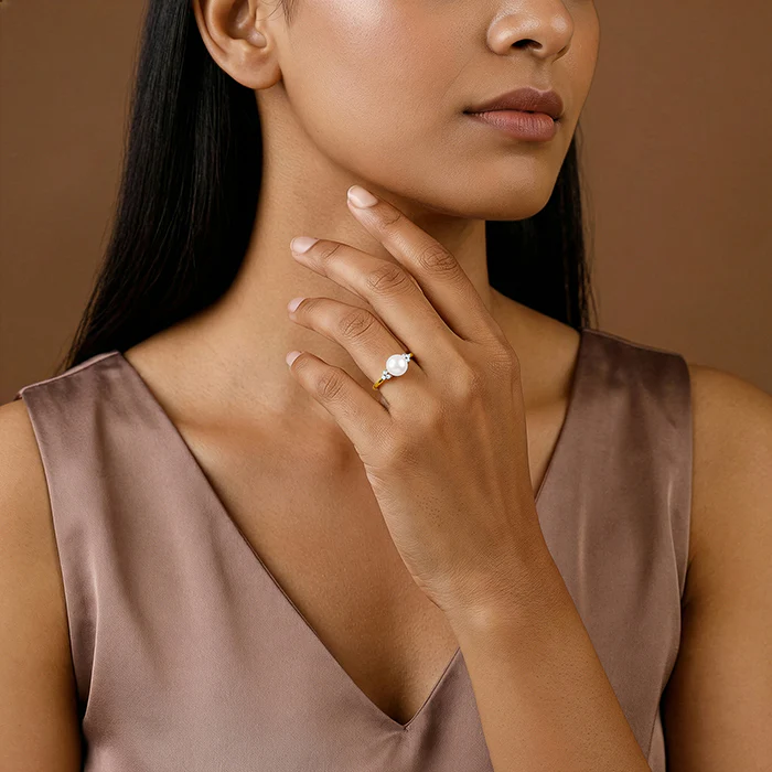 Golden Jeanne Pearl Ring (Size 12) - Image 3