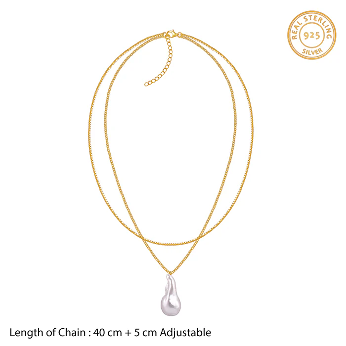 Golden Megan Pearl Necklace - Image 5