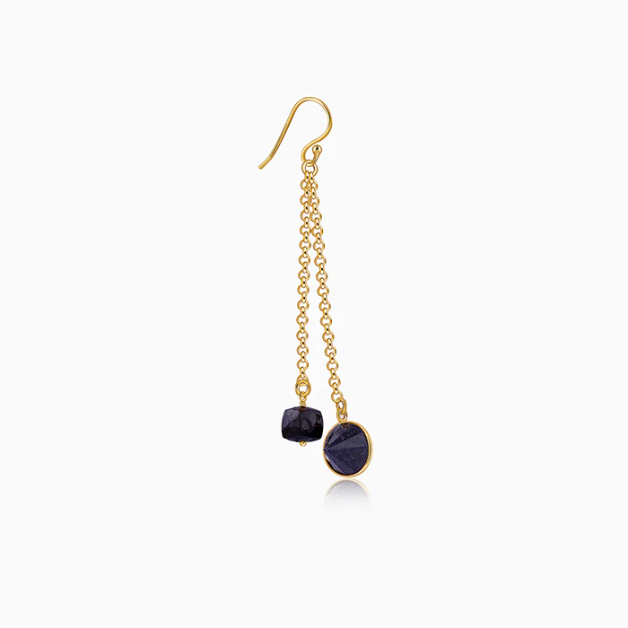 Golden Midnight Drop Dangler Earrings - Image 4
