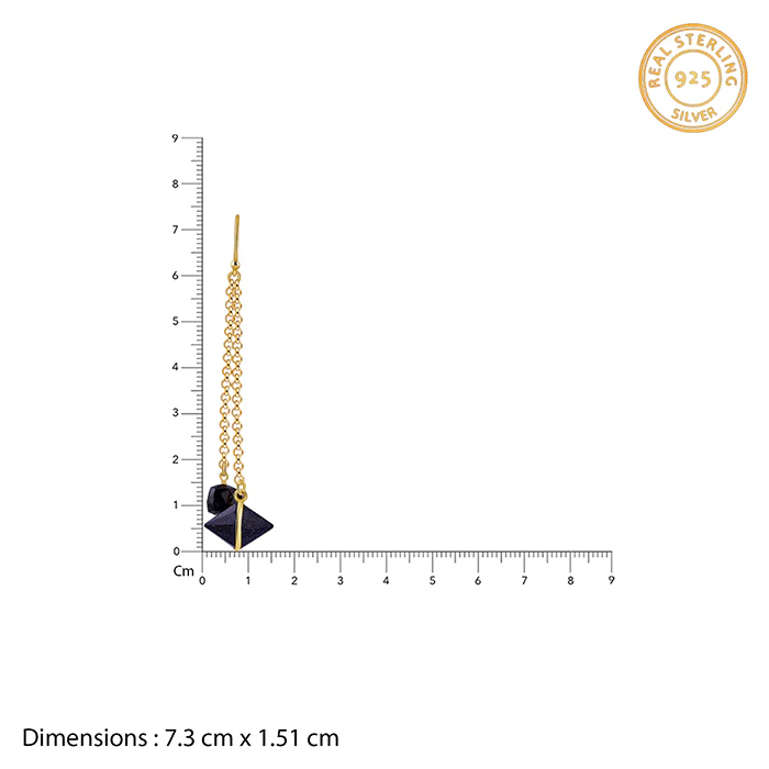 Golden Midnight Drop Dangler Earrings - Image 5