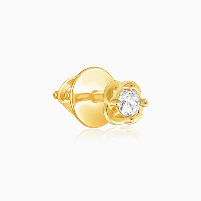 Golden Mini Floral Earrings - Image 4