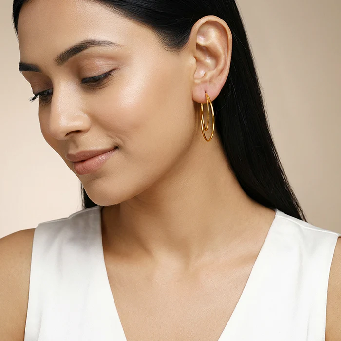 Golden Minimal Layered Hoops - Image 3