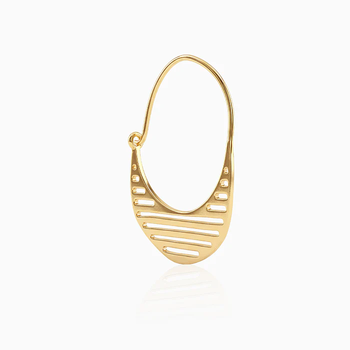 Golden Mod Hoop Earrings - Image 4