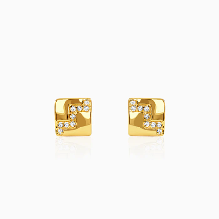 Golden Modern Mosaic Stud For Him - Image 2