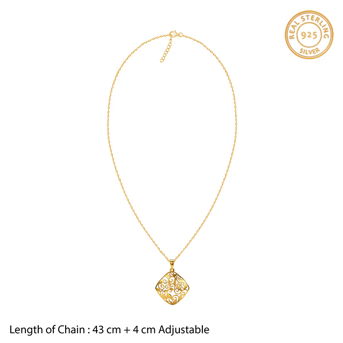 Golden Modern Relic Pendant With Link Chain - Image 5