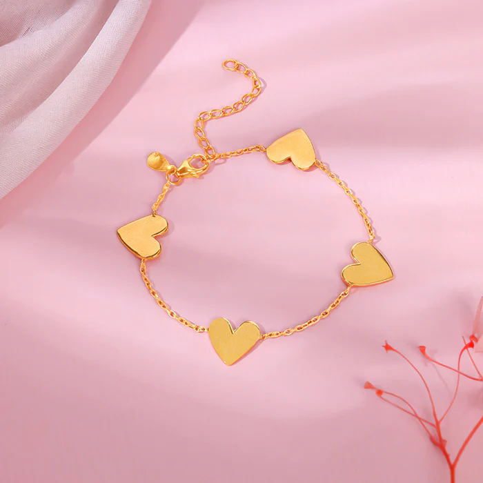 Golden Multiple Heart Bracelet - Image 2