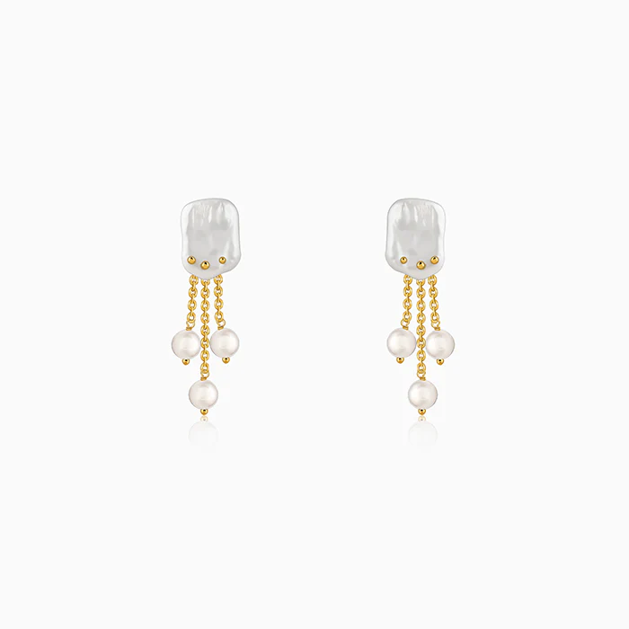 Golden Myrna Pearl Earrings