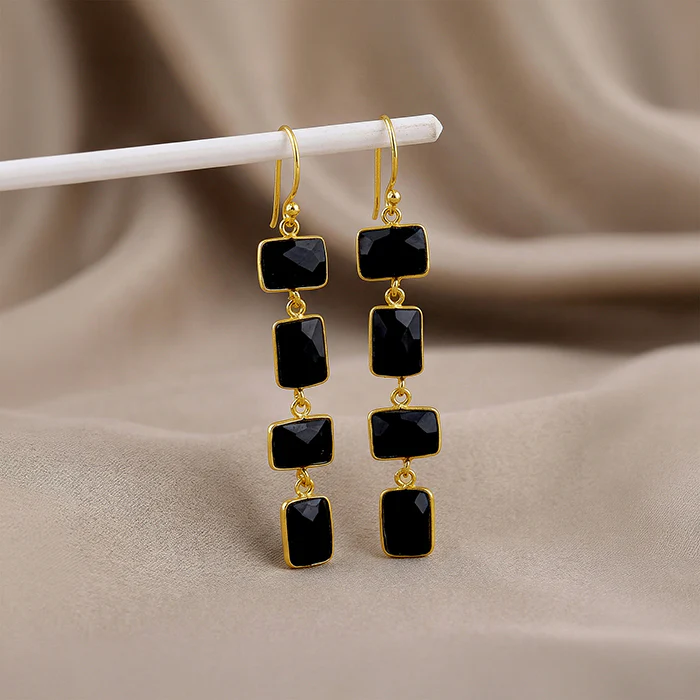 Golden Naga Noir Dangler Earrings - Image 2