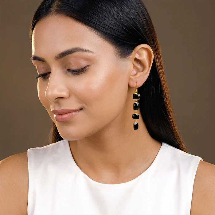 Golden Naga Noir Dangler Earrings - Image 3