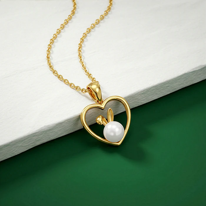 Golden Nicole Pearl Pendant With Link Chain - Image 2