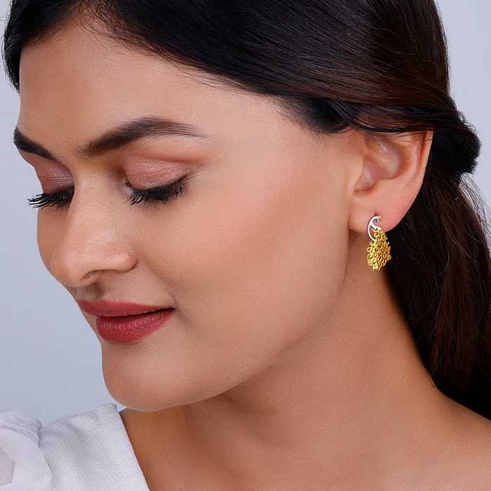 Golden Peacock Earrings - Image 3