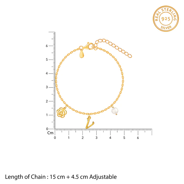 Golden Pearl Rosey Personalised Bracelet - Image 5