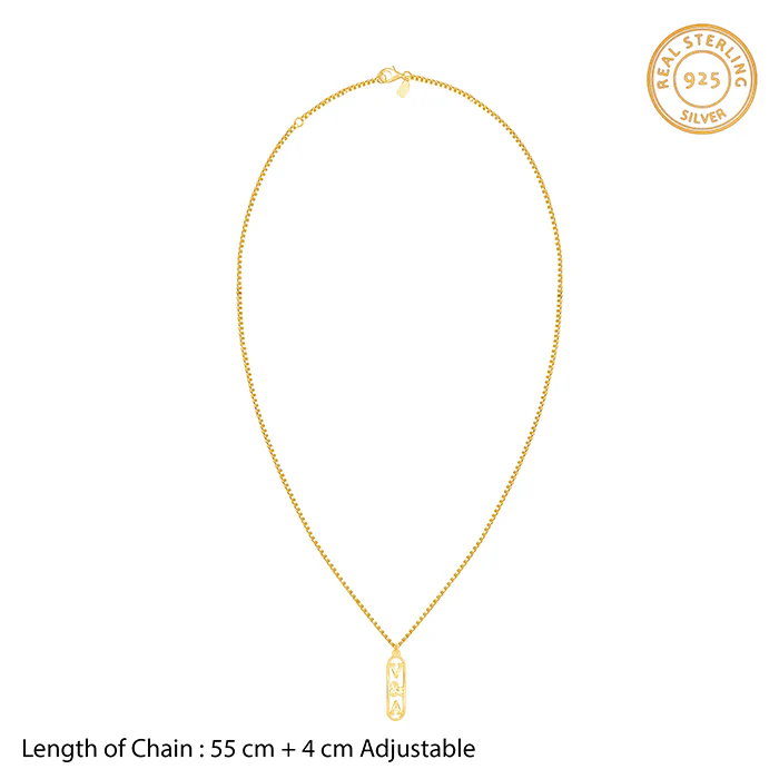 Golden Personalised Bar Initial Pendant For Him - Image 5